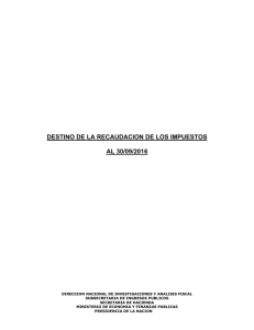 Destino de la recaudación - Ministerio de Hacienda y Finanzas