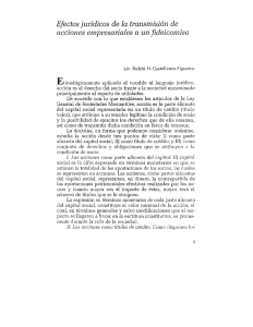 Efectos jurídicos de la transmisión de acciones empresariales a un