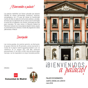 Folleto Bienvenidos a Palacio: Palacio de Buenavista-2016