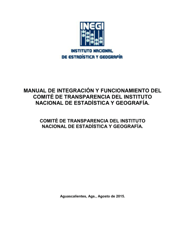 Manual De Integración Y Funcionamiento Del Comité De