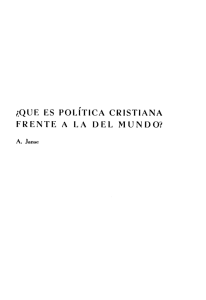 ¿que es política cristiana