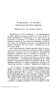 «In quantum», «in tantum», locuciones del latin imperial