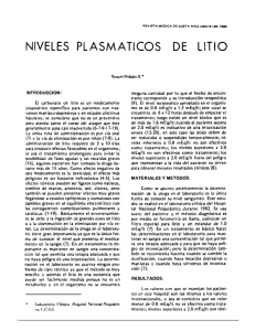 niveles plasmaticos de litio
