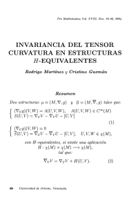 invariancia del tensor curvatura en estructuras h