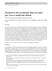 Parámetros del crecimiento físico de niños que viven a