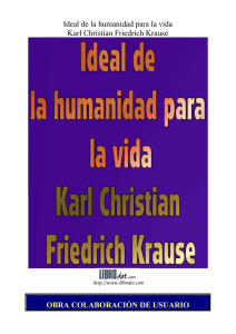 Ideal de la humanidad para la vida Karl Christian Friedrich Krause