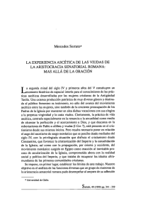 la experiencia ascética de las viudas de la aristocracia