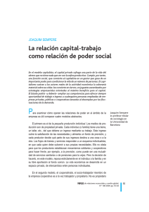 La relación capital-trabajo como relación de poder social