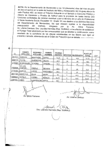 presente Llamado, obteniendo así el Orden de Prelación que