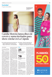 Camila Moreno lanza disco de covers y suma