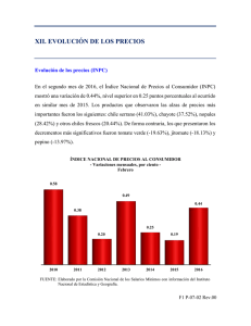 xii. evolución de los precios