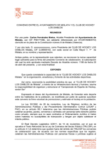 Convenio entre el Ayuntamiento de Mislata y el Club de Hockey Los