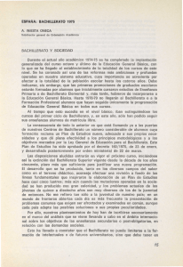 ESPAÑA: BACHILLERATO 1975 Durante el actual año académico