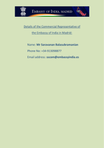 Details of the Commercial Representative of the Embassy of India in