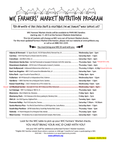 Look for the WIC table to pick up your WIC Farmers` Market checks