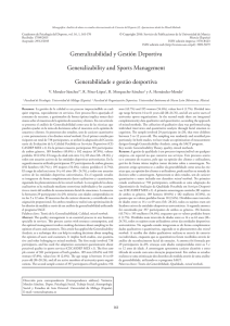 Generalizabilidad y Gestión Deportiva Generalizability and Sports