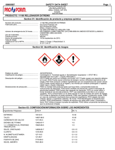 00000587 SAFETY DATA SHEET Page 1 PRODUCTO