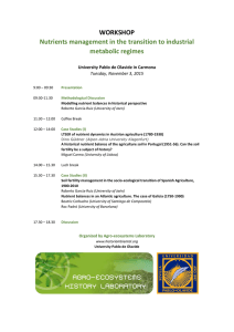 WORKSHOP Nutrients management in the transition to industrial