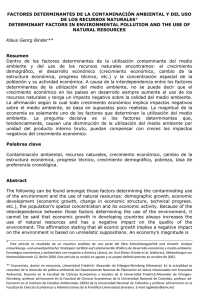 FACTORES DETERMINANTES DE LA CONTAMINACIÓN