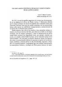 Vocabularios científico-técnicos y léxico común en el latín clásico