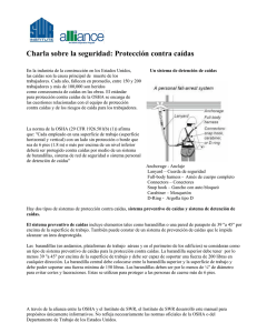 Charla sobre la seguridad: Protecci&oacute;n contra ca&iacute;das
