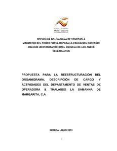 propuesta para la reestructuración del organigrama, descripción de