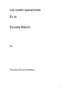 Las cuatro operaciones en la Escuela Básica