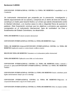 Sentencia C 405-04 Exequibilidad Convención Toma de Rehenes