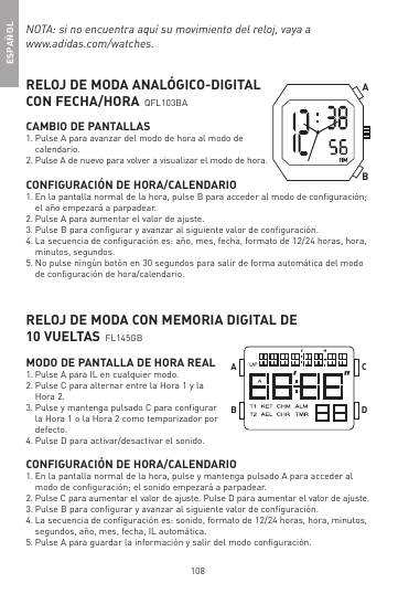 RELOJ DE MODA ANALÓGICO-DIGITAL A CON FECHA/HORA