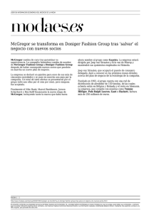 McGregor se transforma en Doniger Fashion Group tras `salvar` el