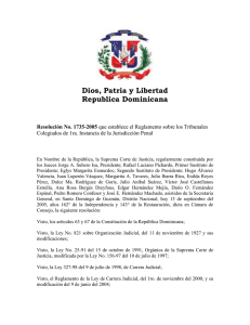 Resoluci&oacute;n No. 1735-2005 - Observatorio Judicial Dominicano