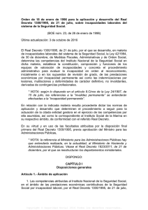 Orden de 18 de enero de 1996 para la