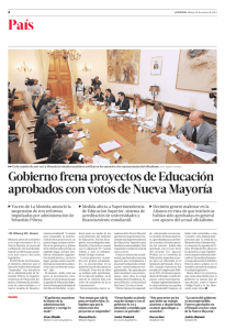 País Gobierno frena proyectos de Educación aprobados con votos