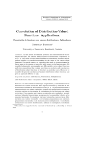 Convolution of Distribution-Valued Functions. Applications.