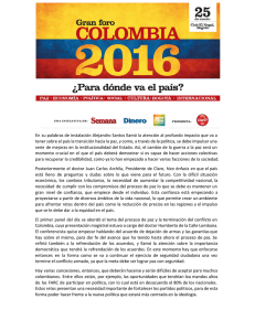 Conclusiones ForoColombia2016 Lunes, 25 de