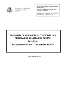 PROGRAMA DE VIGILANCIA PILOTO SOBRE LAS PÉRDIDAS DE