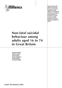 Non-fatal suicidal behaviour among adults aged 16 to 74 in Great