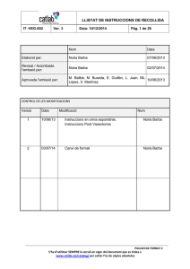 llistat de instruccions de recollida