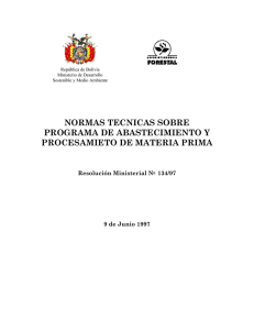 normas técnicas sobre programa de abastecimiento y