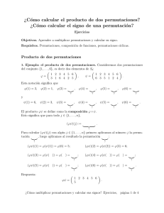 ¿Cómo calcular el producto de dos permutaciones? ¿Cómo calcular