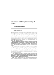 Economics of Money Laundering : A Primer