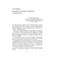 La Adopción: Necesidad de Actualizar la Institución