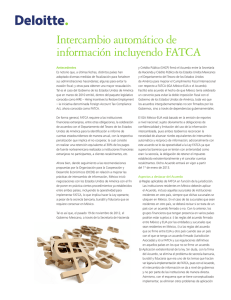 Intercambio automático de información incluyendo FATCA