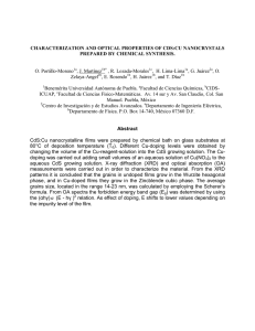 CHARACTERIZATION AND OPTICAL PROPERTIES OF CDS:CU