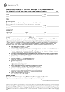 Inscripció en el registre d`entitats ciutadanes (A150)