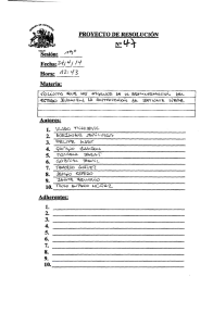 Page 1 PROYECTO DE RESOLUCIÓN Sesión: ne) o Fecha: êi/í/ /Lf