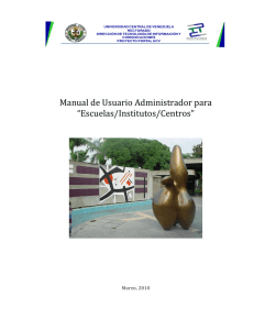 Manual de Usuario Administrador para “Escuelas/Institutos/Centros”