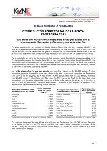 distribución territorial de la renta. cantabria 2011
