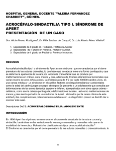 acrocéfalo-sindactilia tipo i. síndrome de apert presentación de un