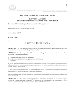 ley de imprenta - Comunicación Intercultural